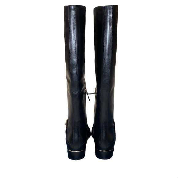 Tory Burch Sofia Black Buckled Leather Riding Wide Calf Boot - Picture 7 of 15